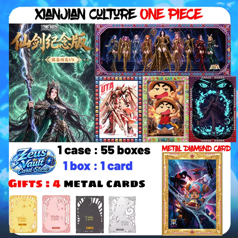 Wholesale 2026 Newest XianJian Culture One Piece Metal Diamond Collection Card Nami Boa Character Children's Toys Birthday Gifts