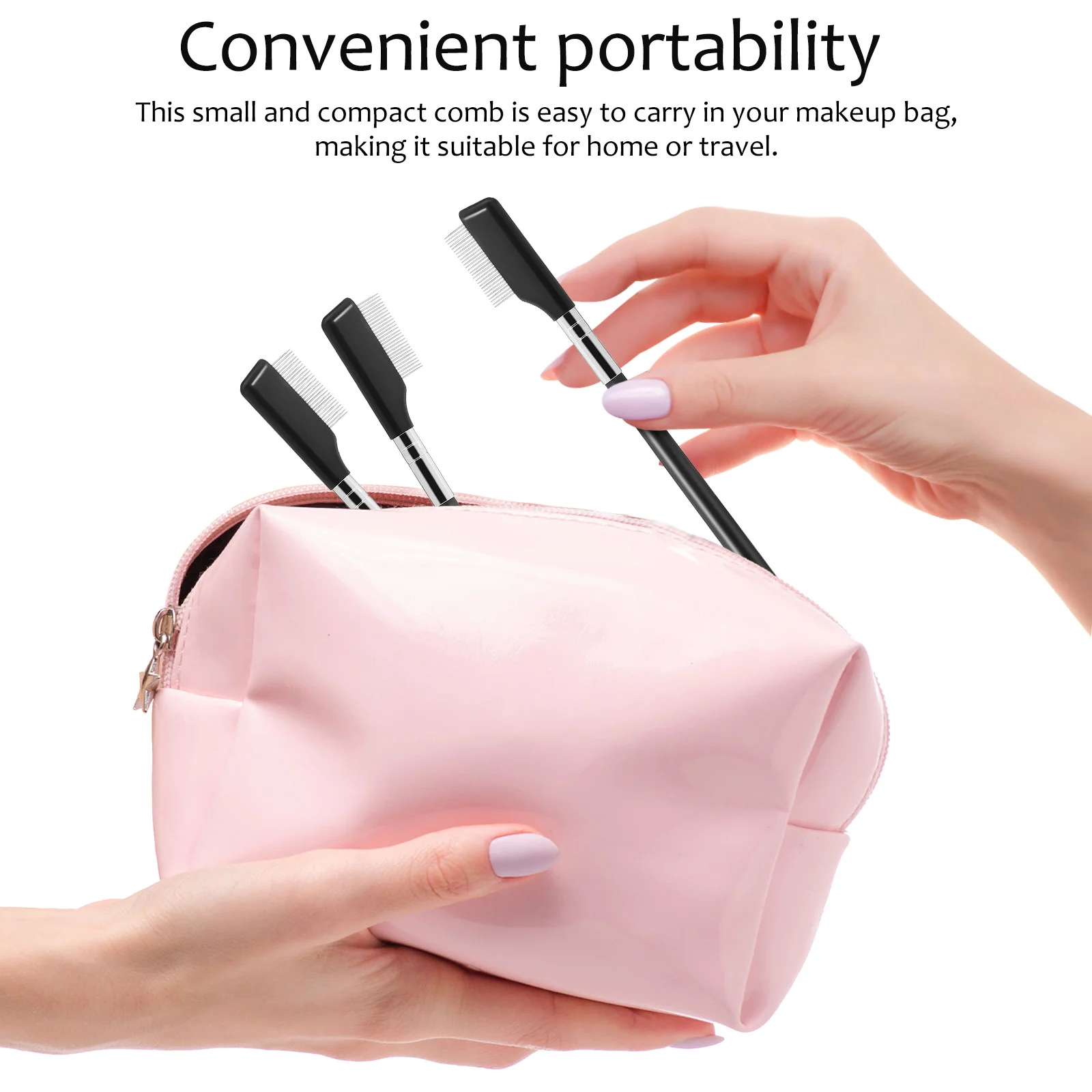 

4Pcs Eyelash Comb Stainless Steel Lash Separator Tool for Natural Lash Effect Multi-Functional Metal Comb for Eyelashes and