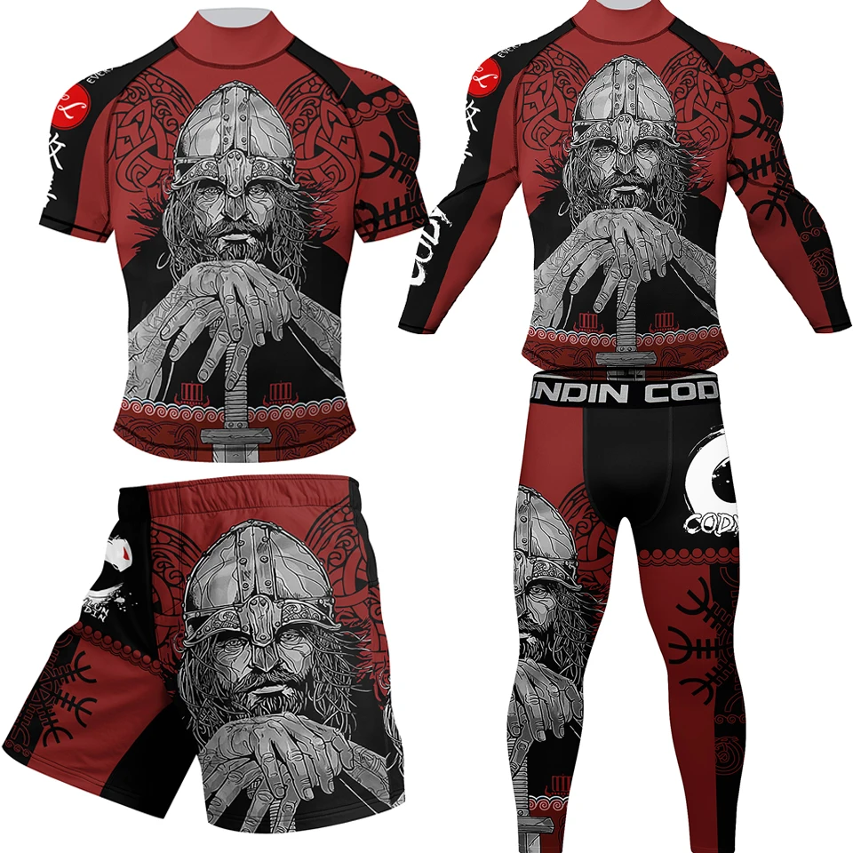 جديد MMA Rashguard جيو جيتسو تي شيرت + بانت طفح الحرس للرجال الملاكمة الفانيلة BJJ كيك بوكسينغ مجموعات الملاكمة التايلاندية السراويل الصالة الرياضية