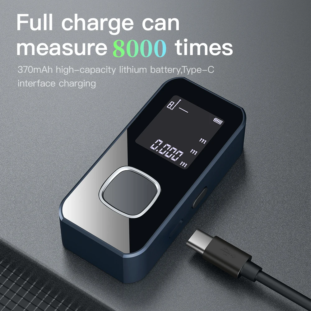 60 متر/30 متر ليزر صغير مقياس مسافات USB قابلة للشحن الأشعة تحت الحمراء المدى مكتشف الليزر الرقمي شريط القياس قياس البناء والمنزل #6