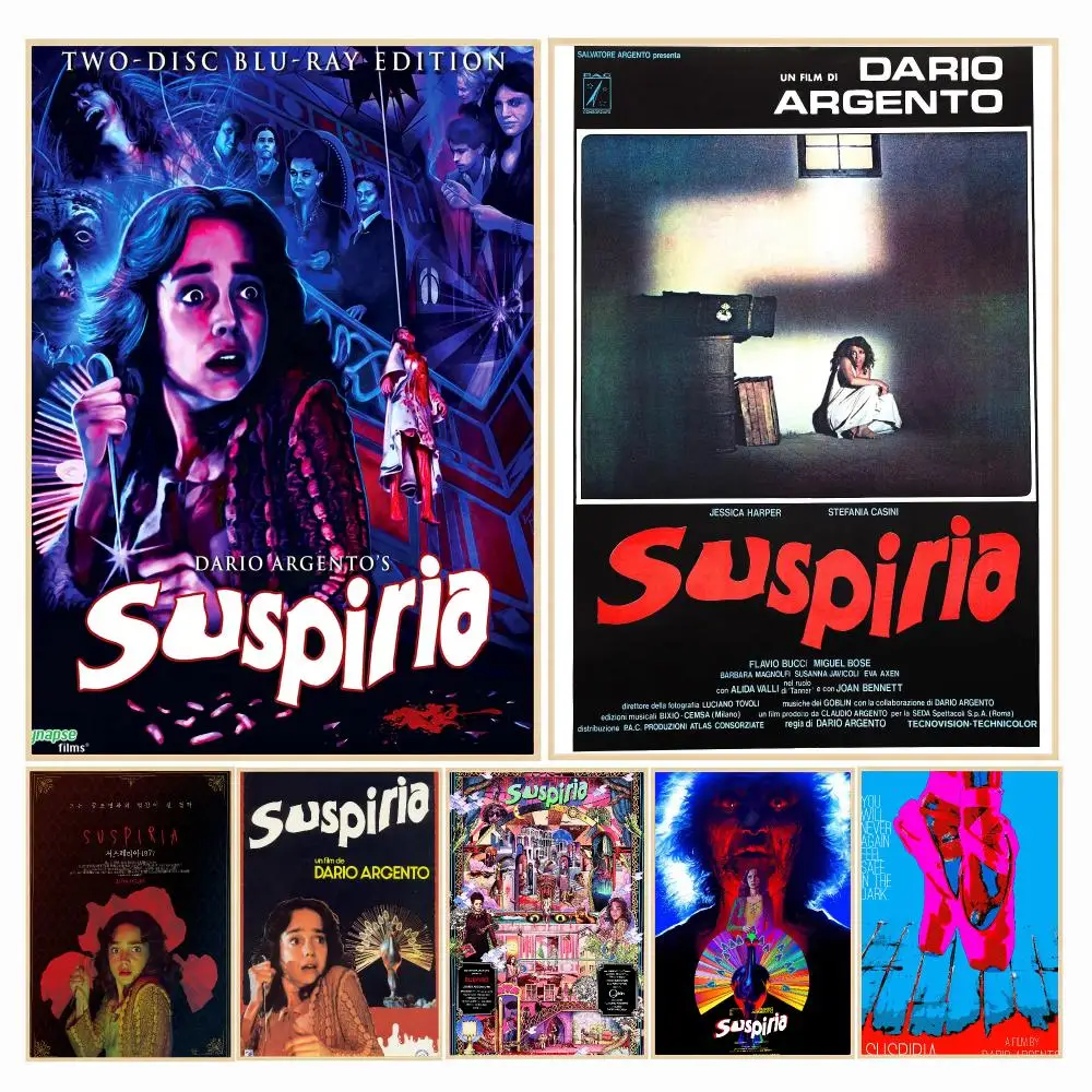 classic movie S-Suspiria-A Poster Decorative Wall Art Sticker for Cafe Office Bedroom and Living Room