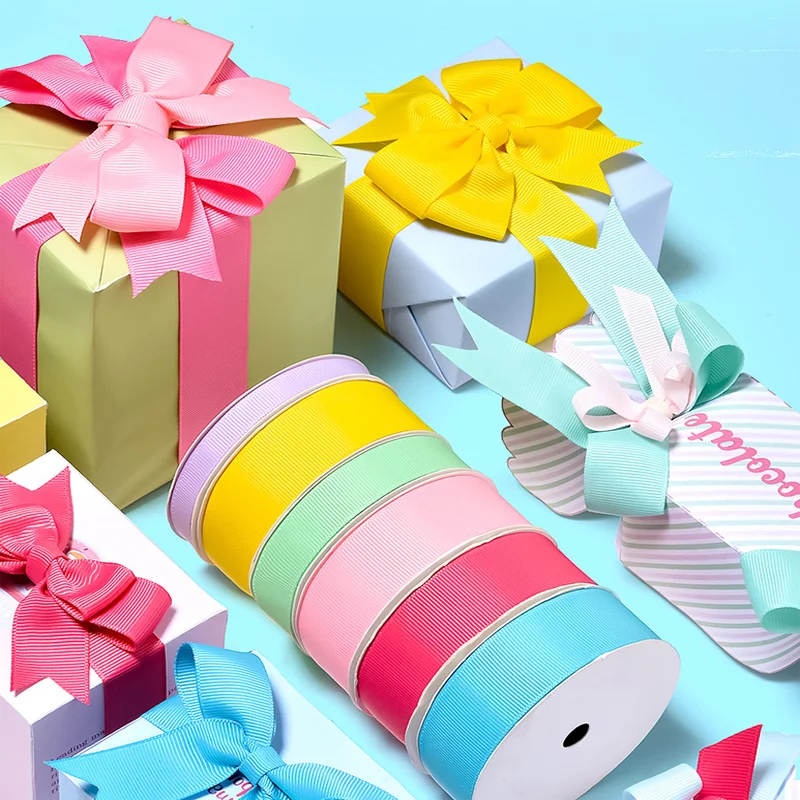 100 metri/colore 6 9 13 16 22 2528 32 38 50 75 100MM Nastri in grosgrain monocolore Scegli materiale fai da te Bordatura a doppia faccia