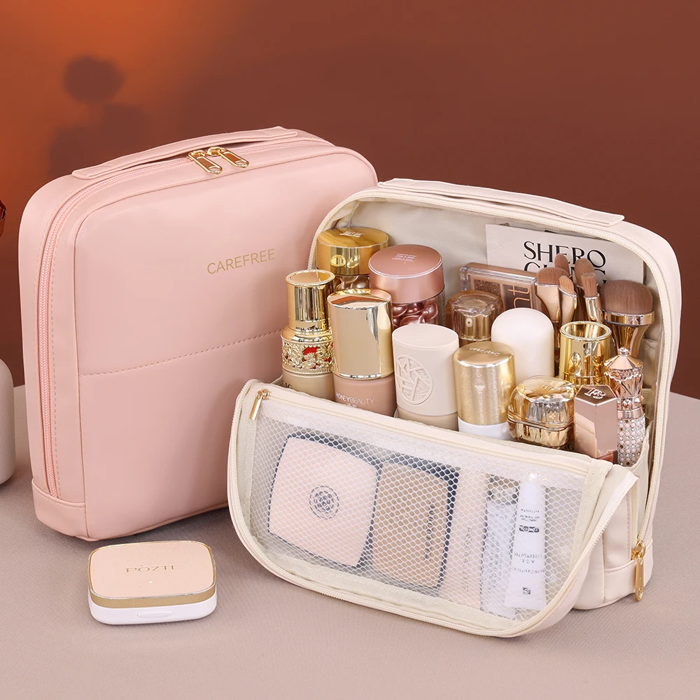 Tragbare Steh-Tasche für Reisen, Wasserdichte Toilettenartikel-Aufbewahrungstasche für Kosmetikartikel, Make-up-Organizer für Frauen – Detail 8
