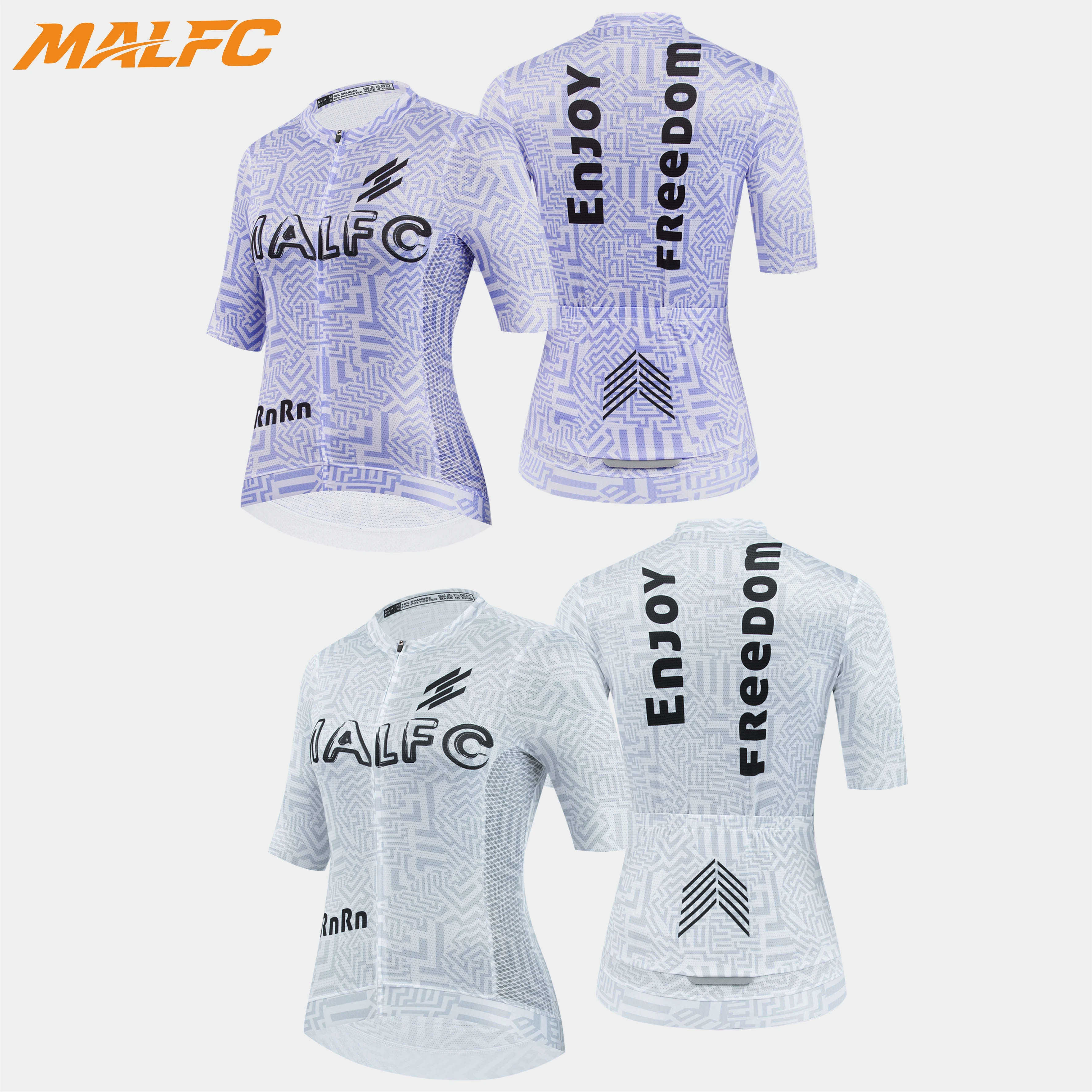 MALFC Damen Rennradtrikot Kurzarm Schnelltrocknend Atmungsaktives Fahrradtrikot Radsport-Oberteil