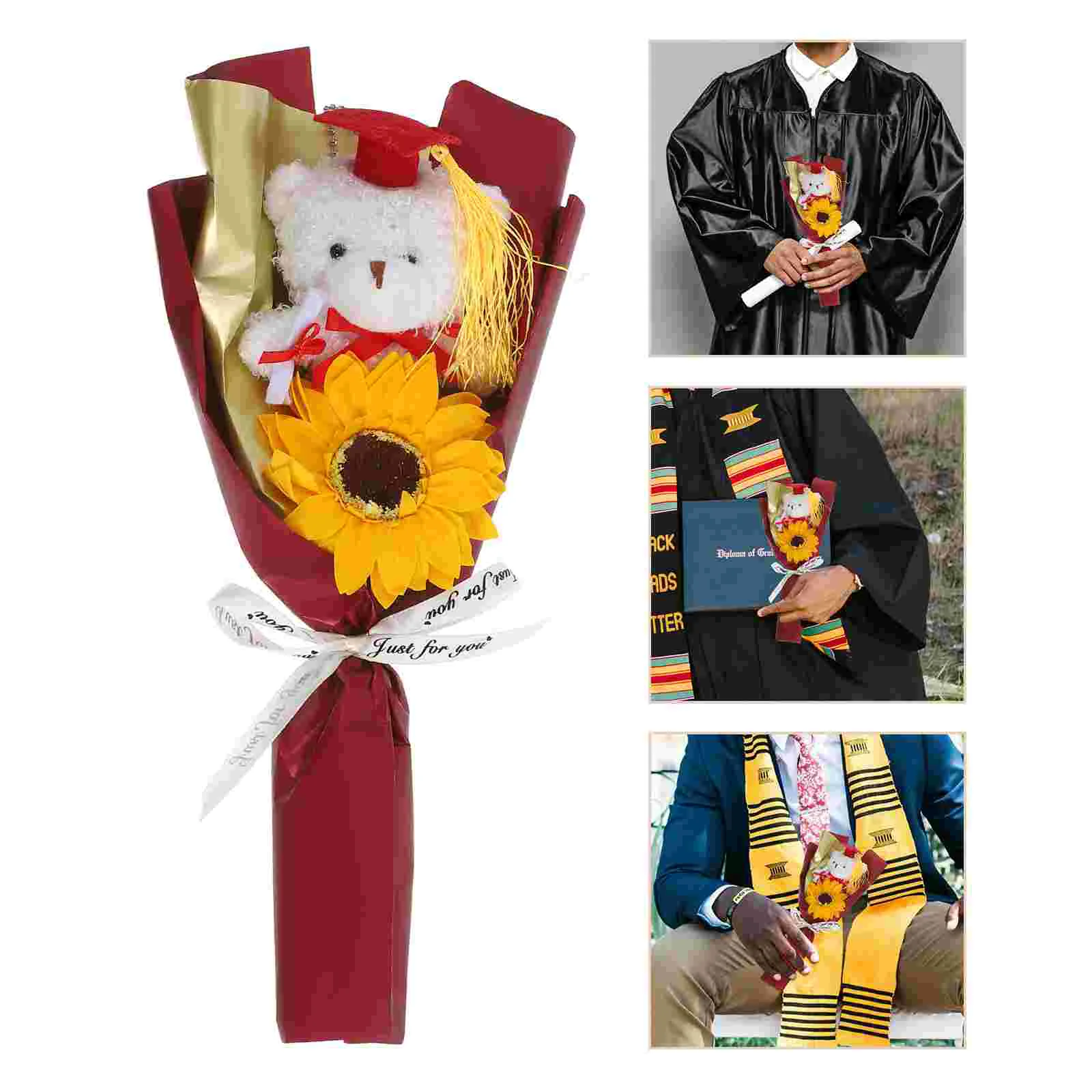 

Dr Bear Bouquet Graduation Season Plush Toy Cute Decoration Gift Floral Stuffed Animal Flower with