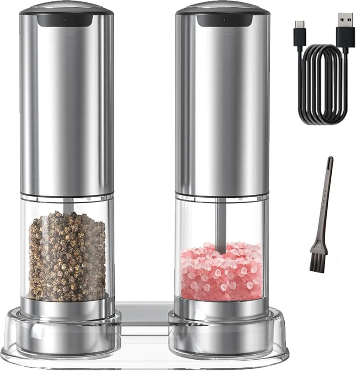 

Электрический набор для измельчения соли и перца, перезаряжаемая автоматическая мельница для перца с LED-подсветкой, одна штука