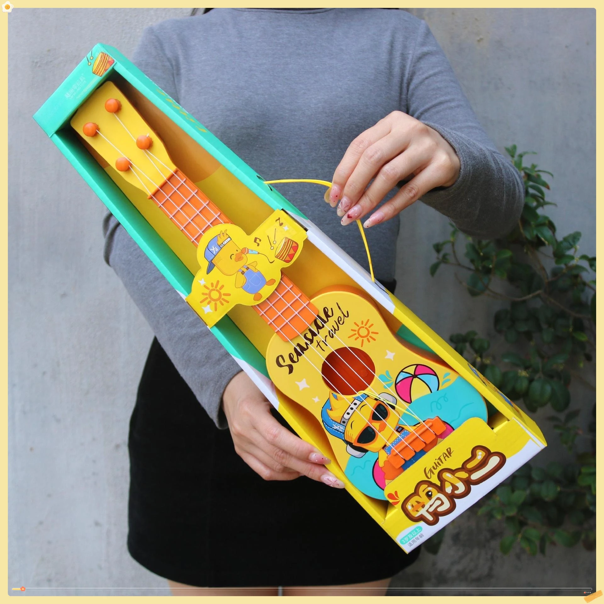 Jouet de guitare musicale éducatif pour enfants, Instrument de dessin animé jouable pour cadeaux de maternelle