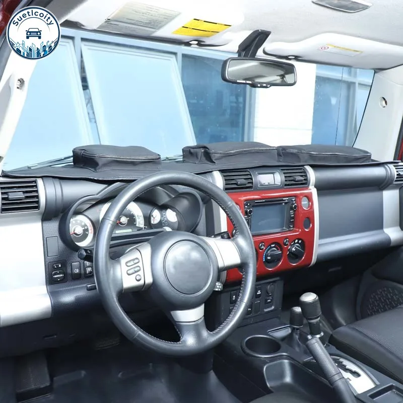 

Чехол-органайзер из черной искусственной кожи Yangba для приборной панели Toyota FJ Cruiser 2007-2021, аксессуары для салона автомобиля