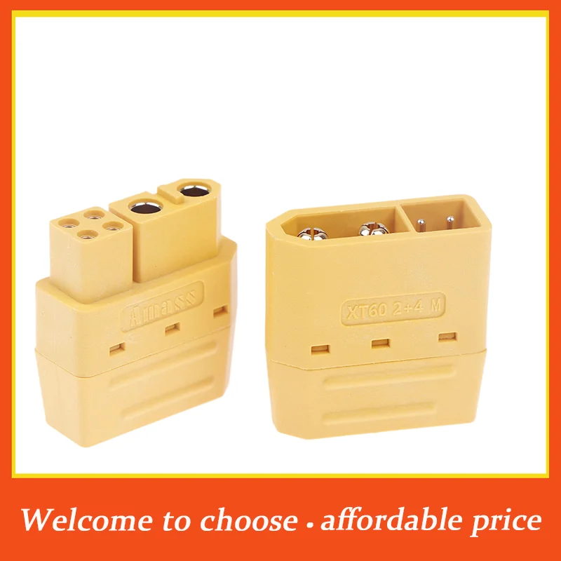 

Xm 1pair new XT60 (2+4) Male Female Plug Connector With Signal Pin And Sheath Solder Wire Model Accessories