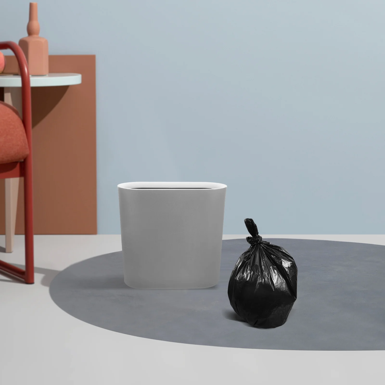 

Narrow Slit Trash Can For Bathroom Kitchen Bedroom Living Room Plastic Large Garbage Bin With Press Ring Lidless Design