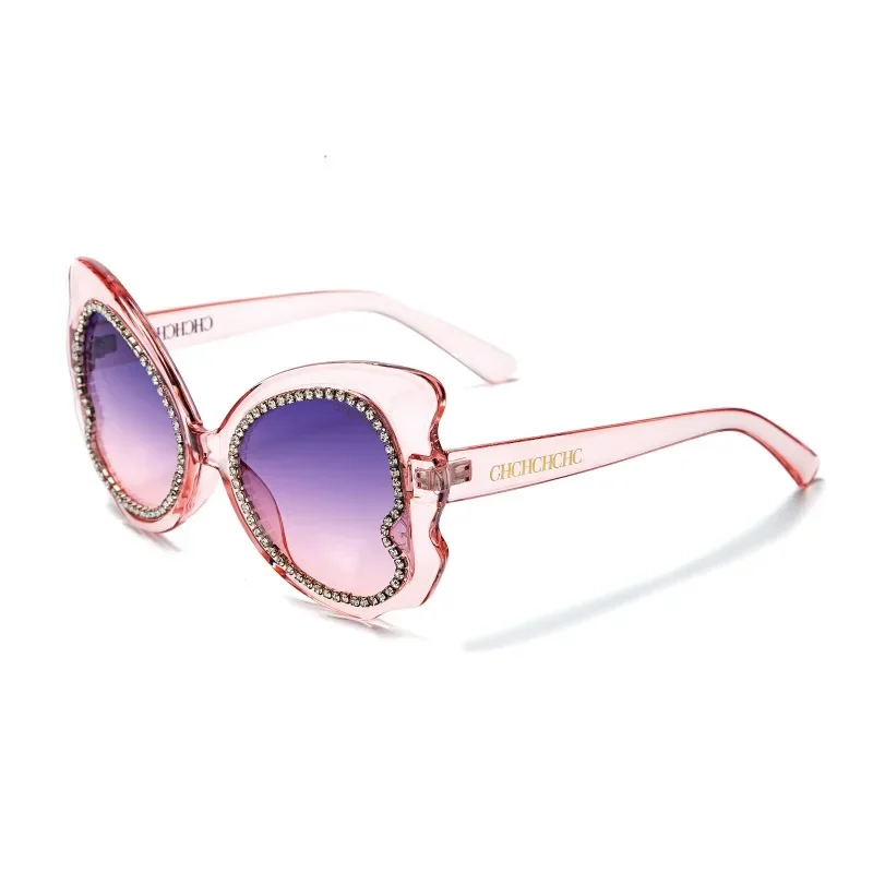 Women Heart Sunglasses Rhinestone Decor Frame UV400 Protection Festival Party Ladies Sun Glasses