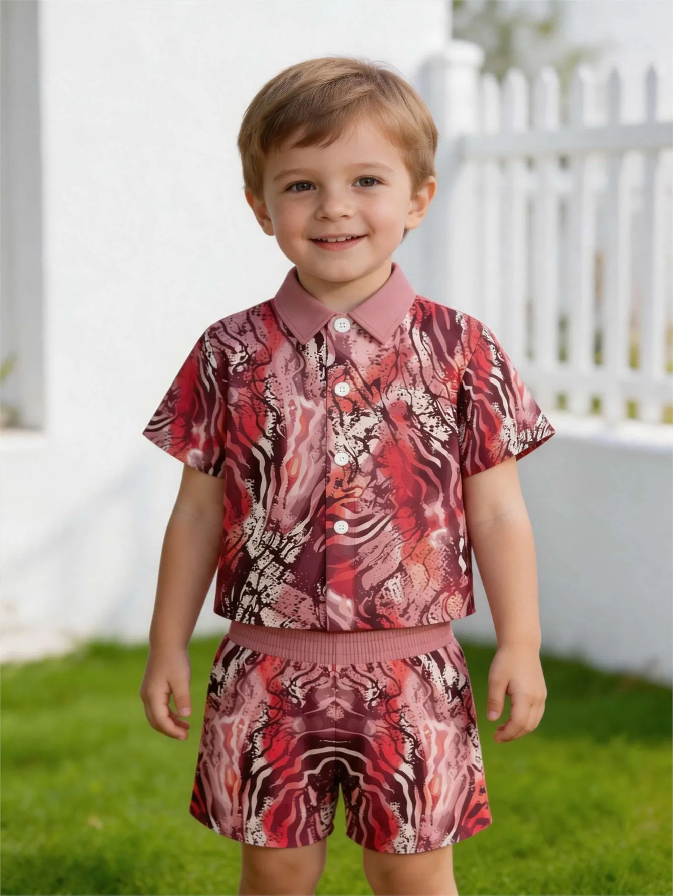 Baby boy shirt short sleeved shorts set summer style breathable, sweat absorbing, quick drying fabric comfortable and versatile
