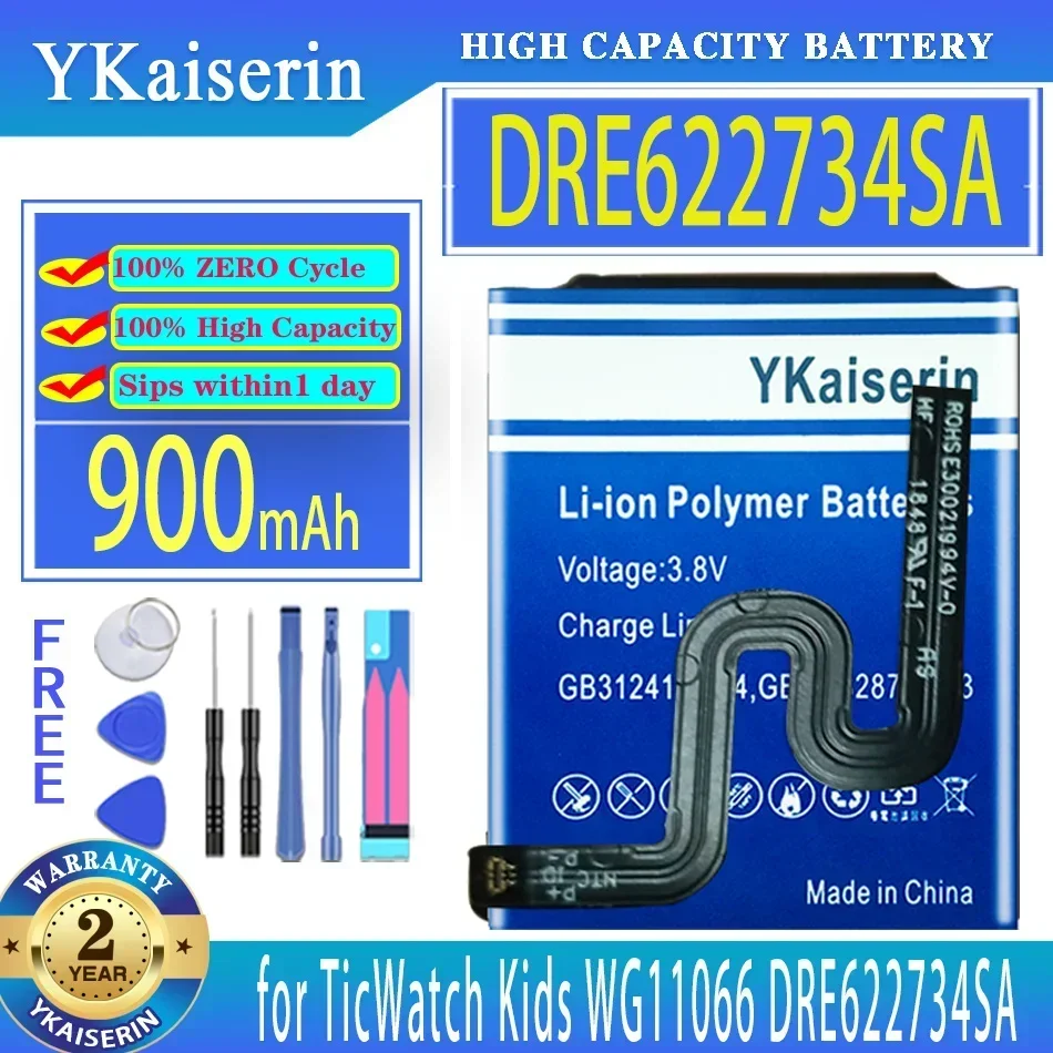 

YKaiserin 900mAh Replacement Battery for TicWatch Kids WG11066 DRE622734SA Digital Batteries