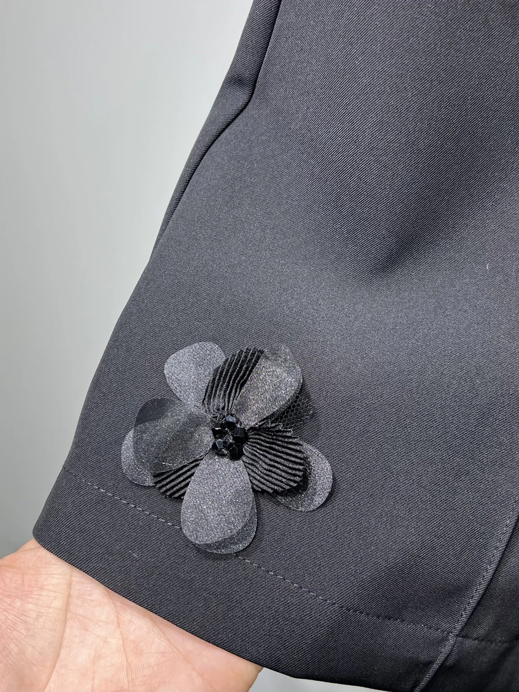 Original Design Heavy Craft Three-Dimensional Flower Decoration Slimming Shorts Men Fashionable Handsome Loose Wide-Leg Pants