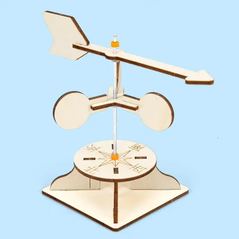 

3D Wind Vane Wooden Puzzle DIY Physical Model Science Experiment Educational Toy Assembly Model DIY Decoration Gift