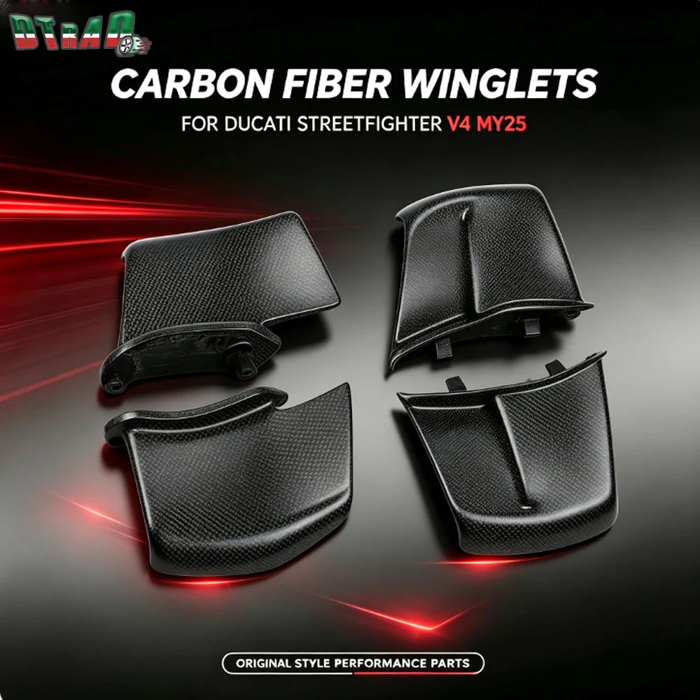 For DUCATI Streetfighter V4 V4S Corse 2025 2026 100% Carbon Fiber Winglets Kits Fixed Side Wings Upper & Lower Winglets Fairings