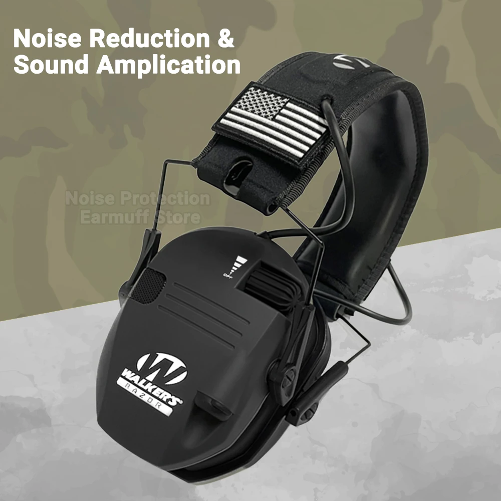 

Tactical Ear Protection Headset Electronic Hearing Protection Active Protector for Shooting Earmuffs NRR 23dB Noise Reduction