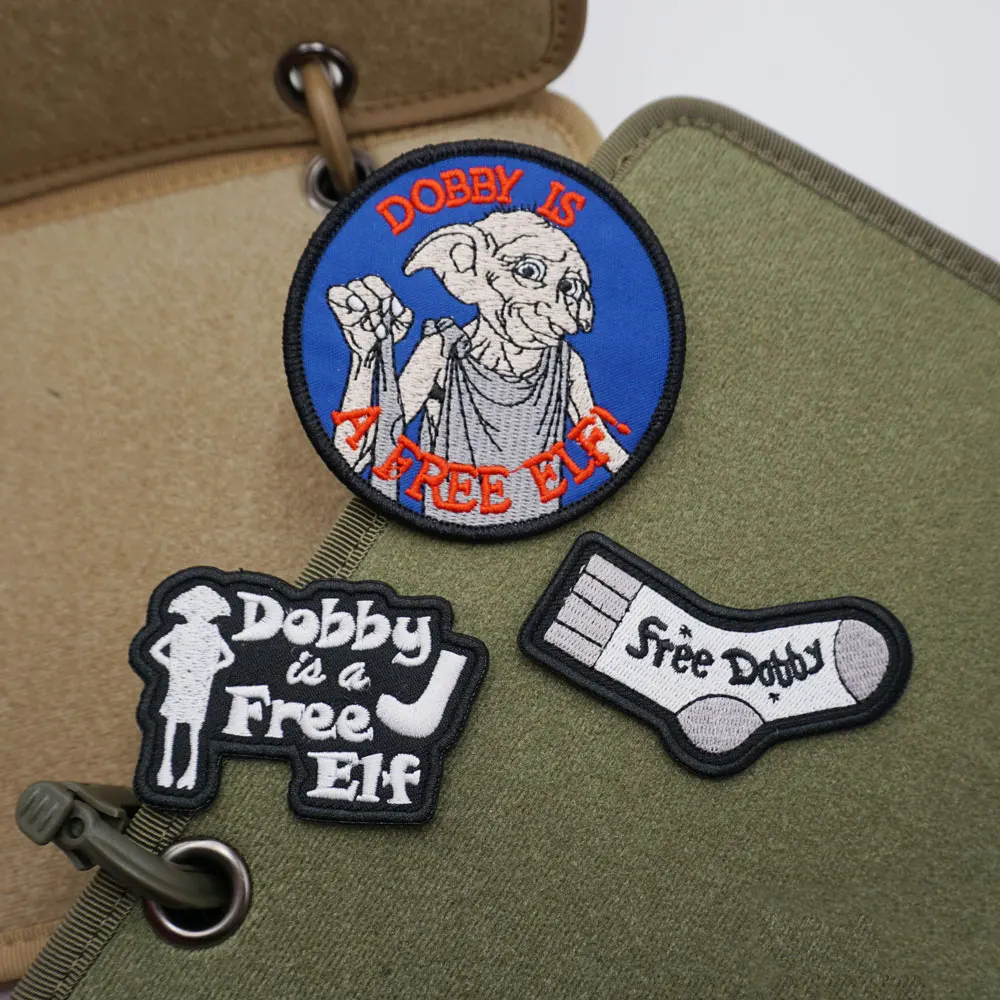 Free dobby,High quality embroidery patches,Tags and badges with hooks ,for clothing ,hats and backpacks