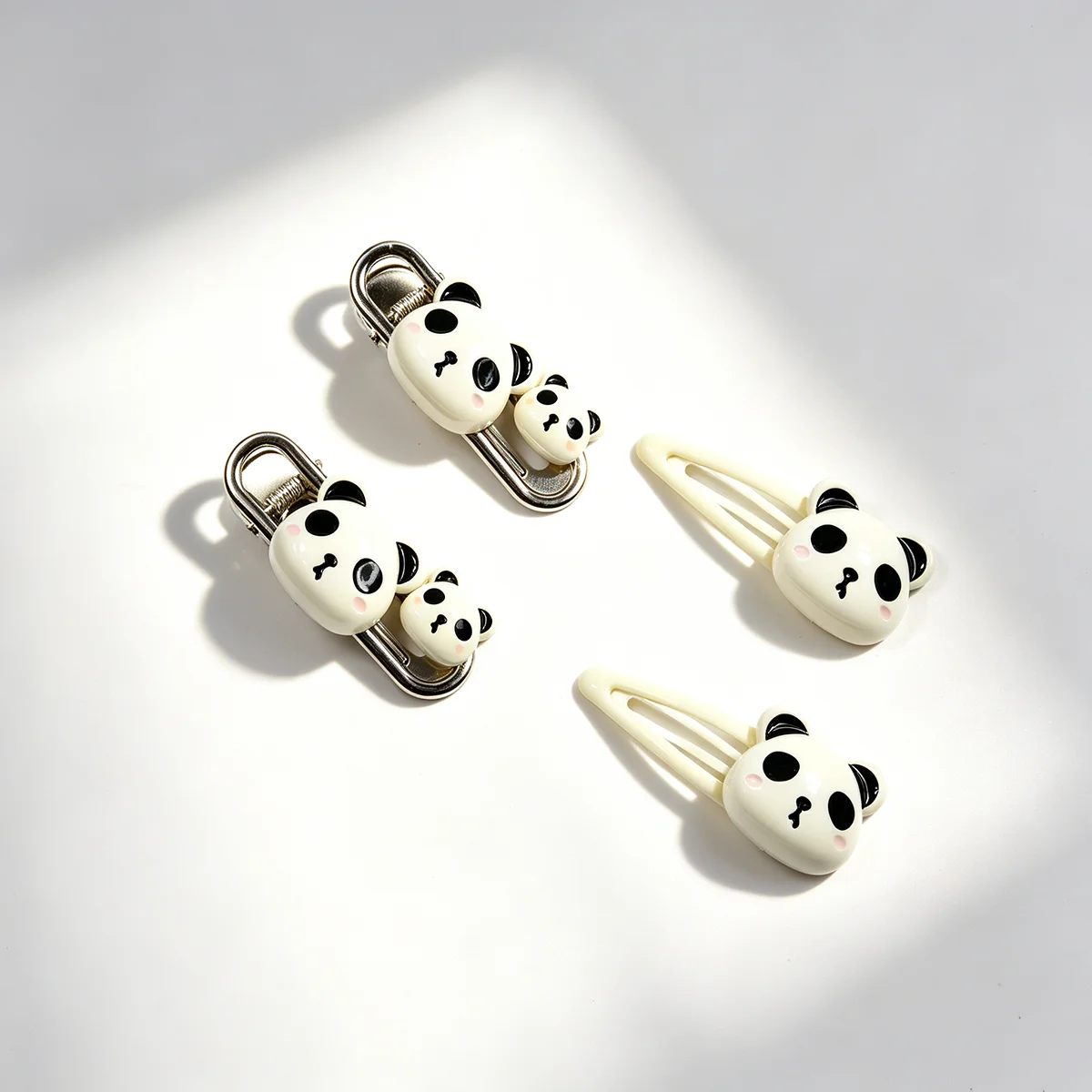 4-Piece Set Cute Panda Hair Clips Chinese Style Cartoon Animal Hair Accessories for Women Side Bangs