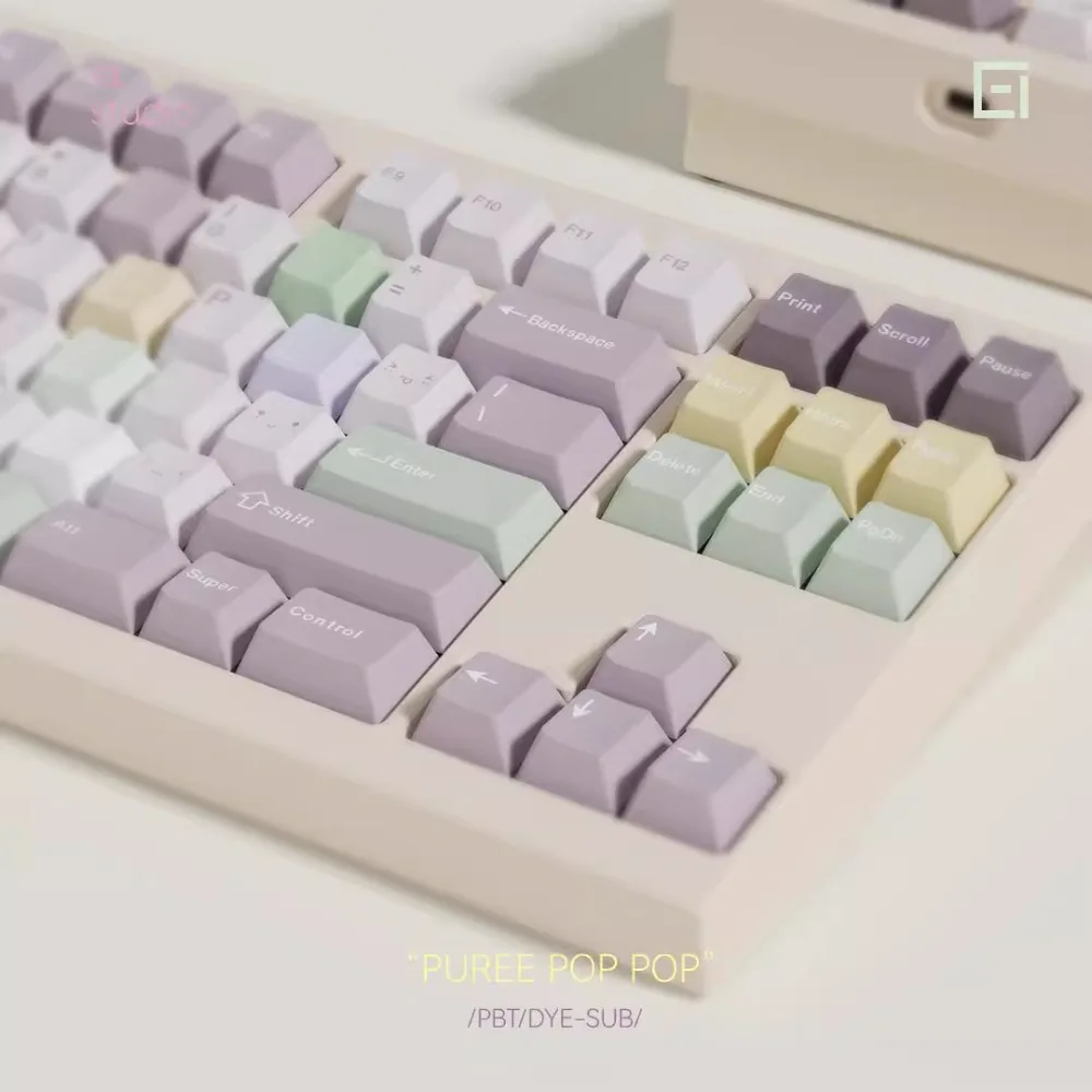 

PUREE POP POP Theme Keycap 160 Keys PBT Thermal Sublimation Cherry Profile Custom Gaming Mechanical Keyboard Accessories Gift