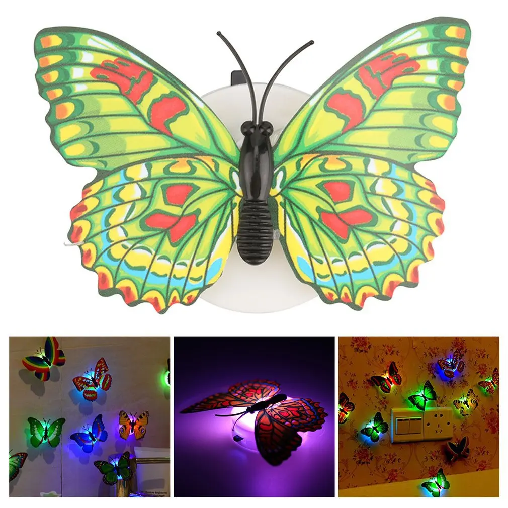 Vlinder Night Lights Pasteable 3D Vlinder Muurstickers Lampen 1/5Pcs Home Decoratie Diy Woonkamer Muursticker verlichting