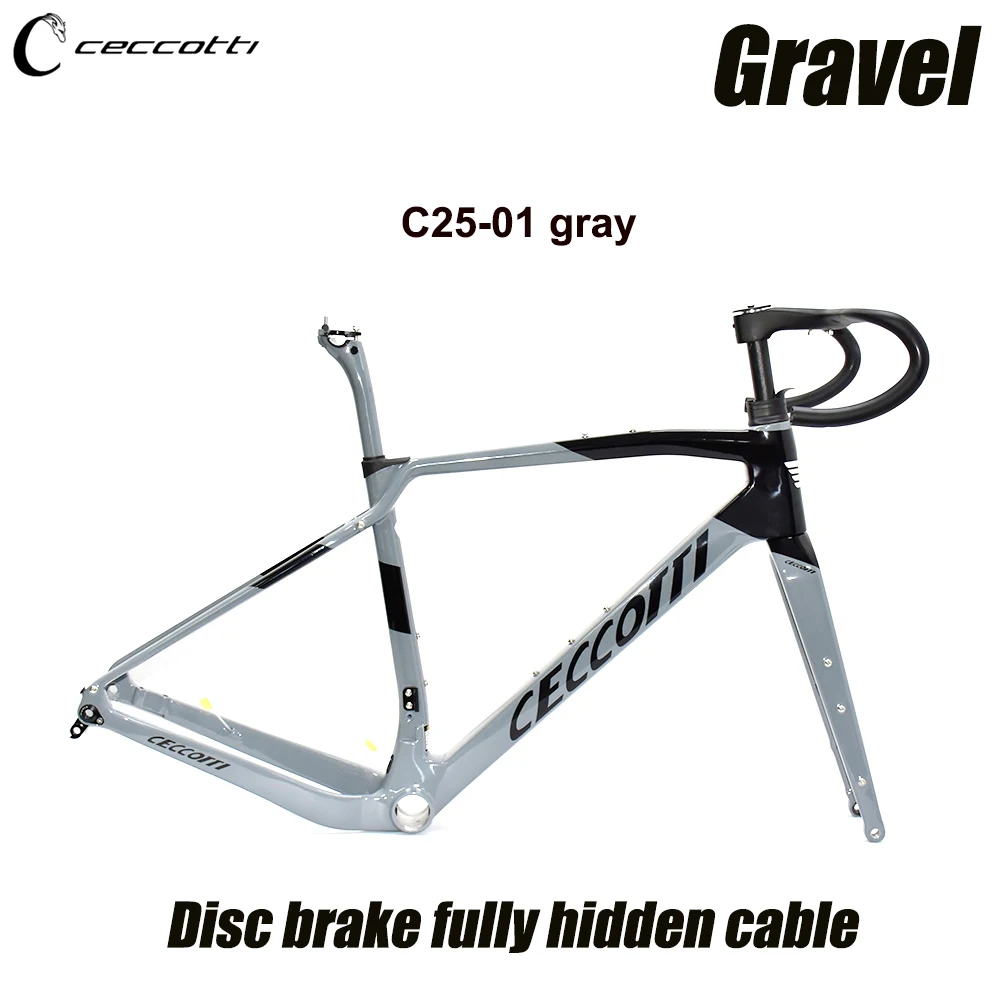 

New T1000 Carbon Gravel Frame 700C*47C Threaded Bottom Bracket T47 Flat Disc Brake Gravel Bicycle Frameset Cyclocross Bike