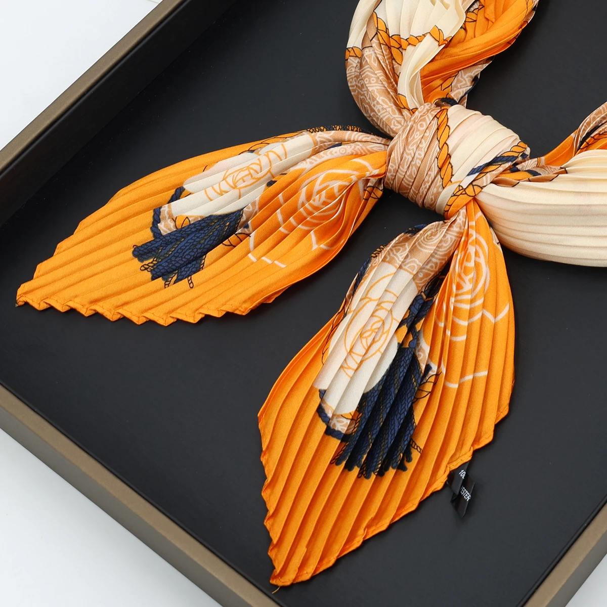 Fashion Crepe Lozenge Silk Scarfs Women Headband Neck Ties Hair Scarf Hijab Female Hairband Design Neckerchief Scarves Foulard
