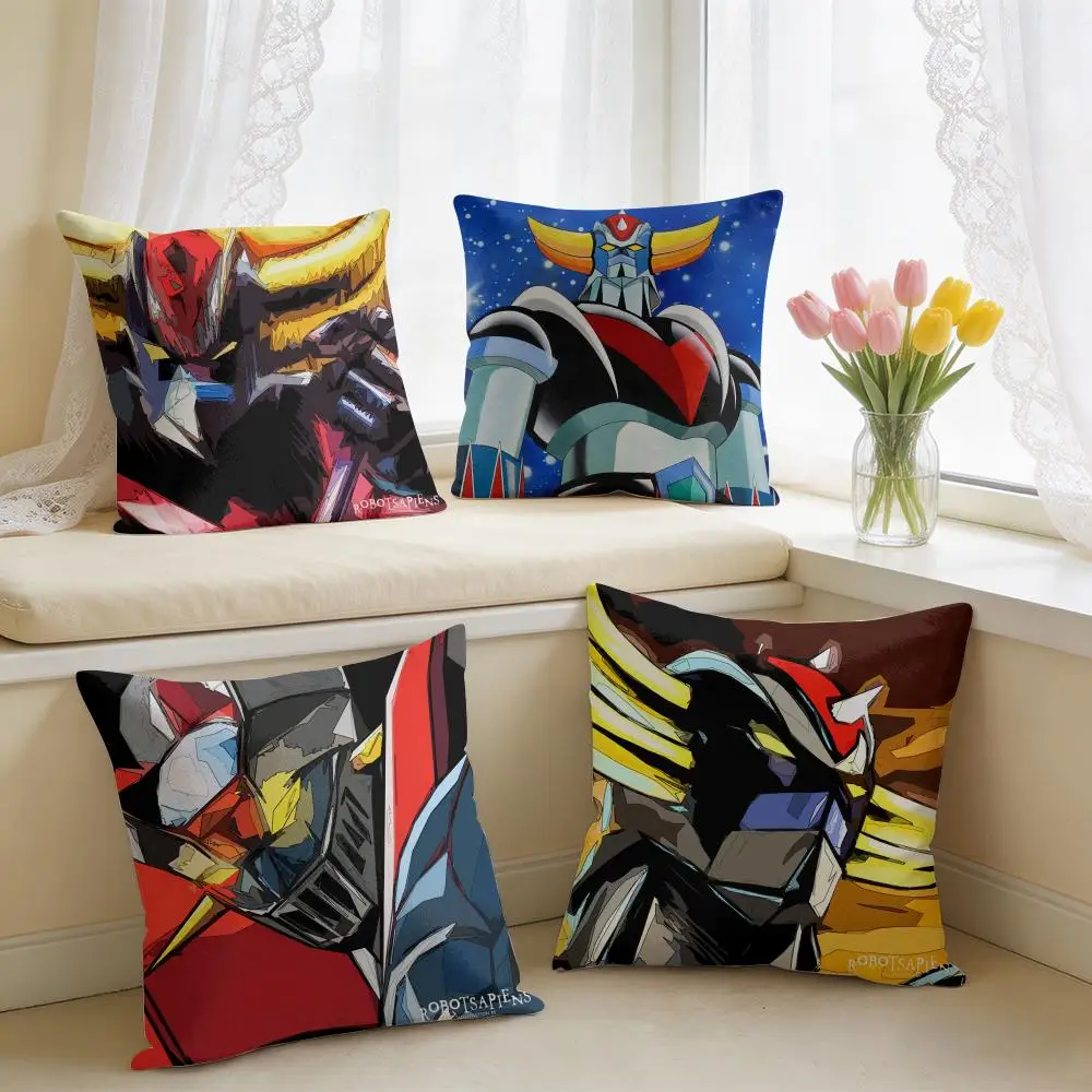 G-Goldorak Anime Cool Cushion Cover Square Short Plush Pillow Case Living Room Sofa Home Decor Funda 40X40