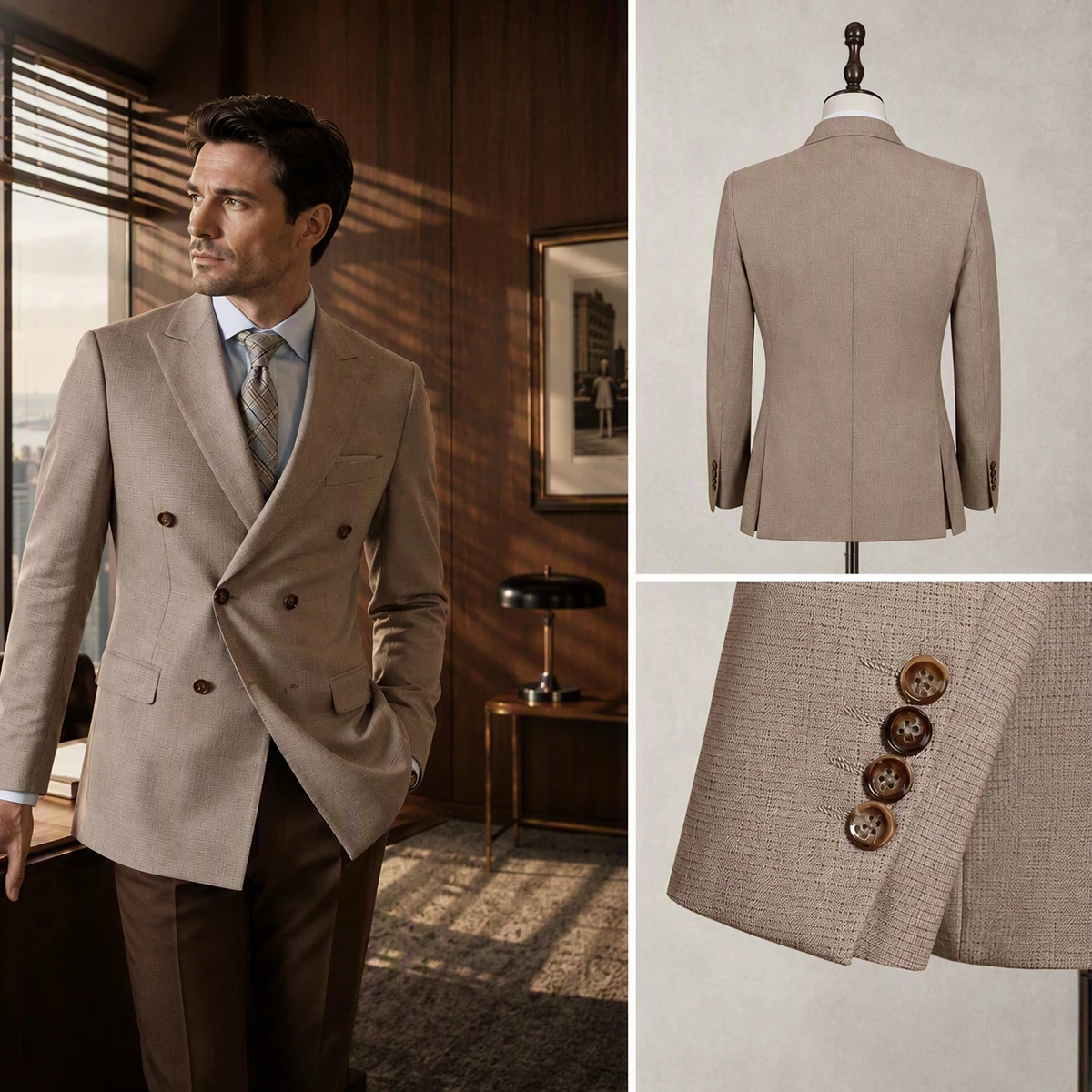 Fato masculino de duas peças, - Double Breasted Blazer avaliação e preço