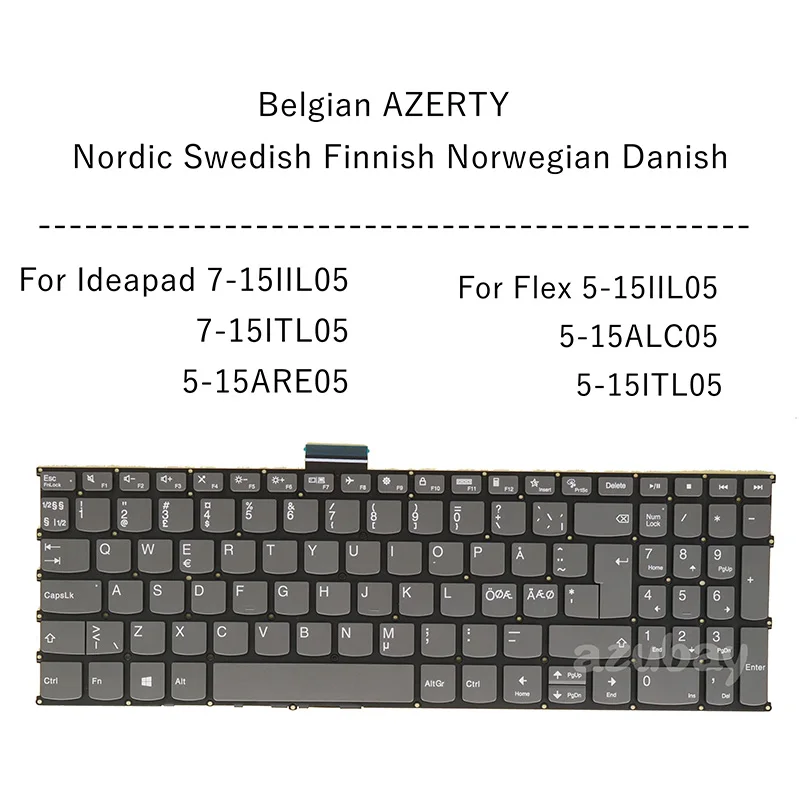 Laptop Keyboard For Lenovo Ideapad 7-15IIL05 7-15ITL05 5-15ARE05
