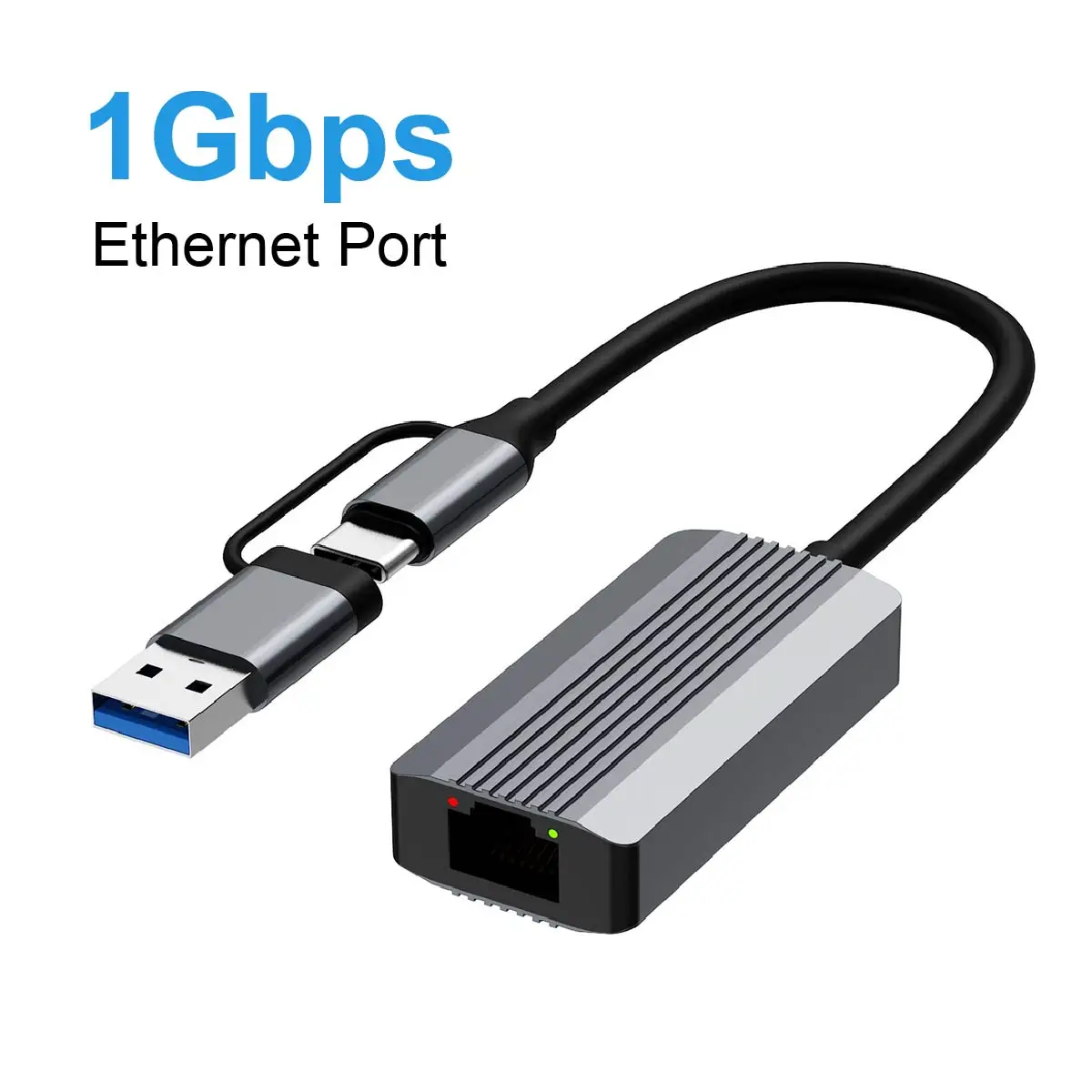 

Адаптер USB-C к Gigabit Ethernet, RJ45 LAN 1000 Мбит/с, сетевой концентратор USB 3.0, для ноутбука, планшета, Windows Mac Linux