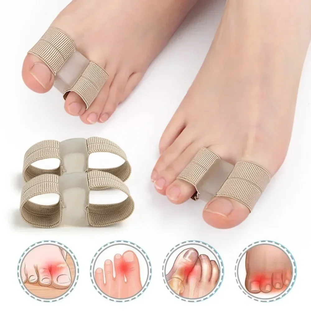 New 1/2Pc Two Toe Separator Hallux Valgus Bunion Corrector Orthotics Bone Thumb Adjuster Correction Pedicure Feet Straightener