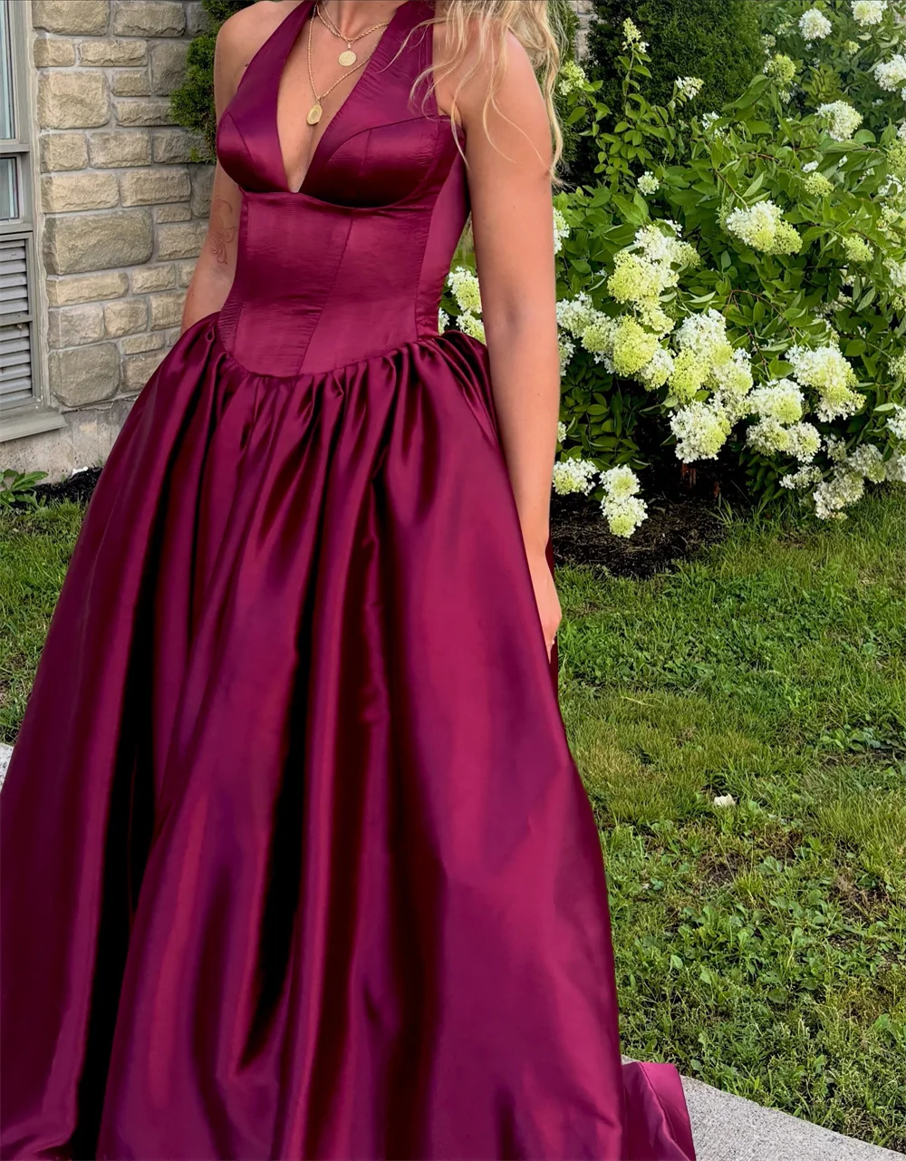 Contessa Custom V-Neck Prom Dresses Eleagnt High-low Waist Cinching Ball Gown Vestidos De Noche Floor Length Formal Evening 2026