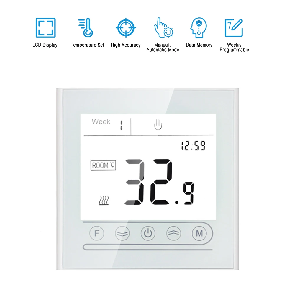 100~240V Alexa Google Home Smart WiFi Thermostat for Gas Boiler/Room Water Floor Heating 3A Temperature Controller 1PC