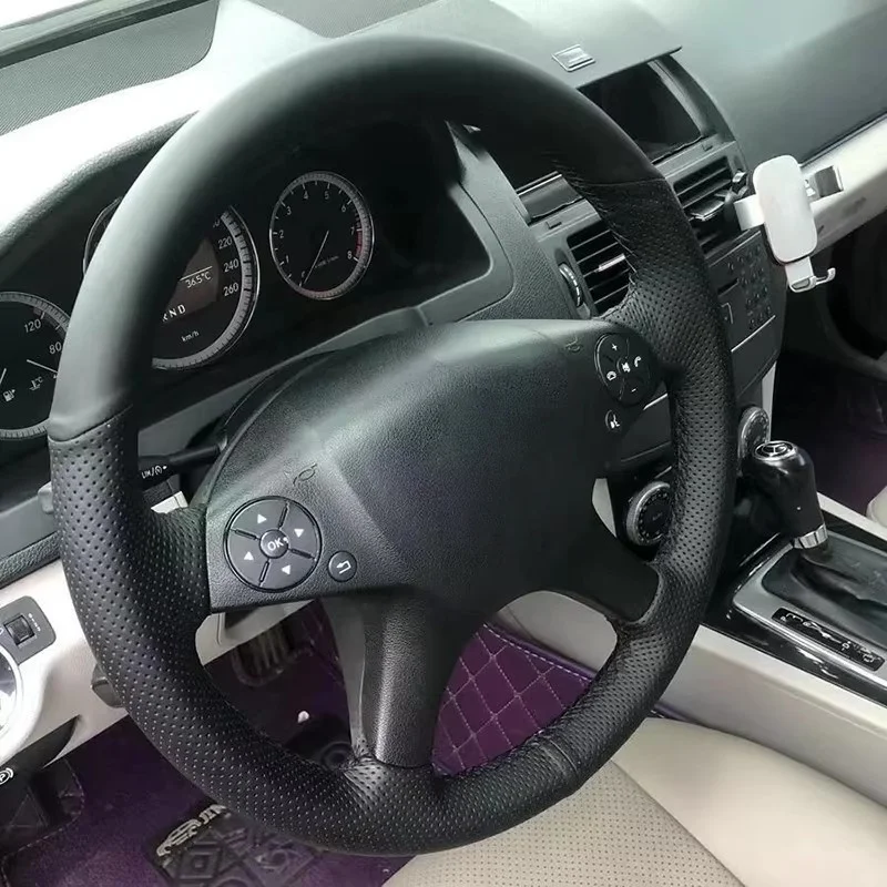 

Чехол на руль автомобиля из микрофибры на заказ для Mercedes Benz W204 C-Class 2007-2010 C300 C280, салон автомобиля, Стайлинг автомобиля