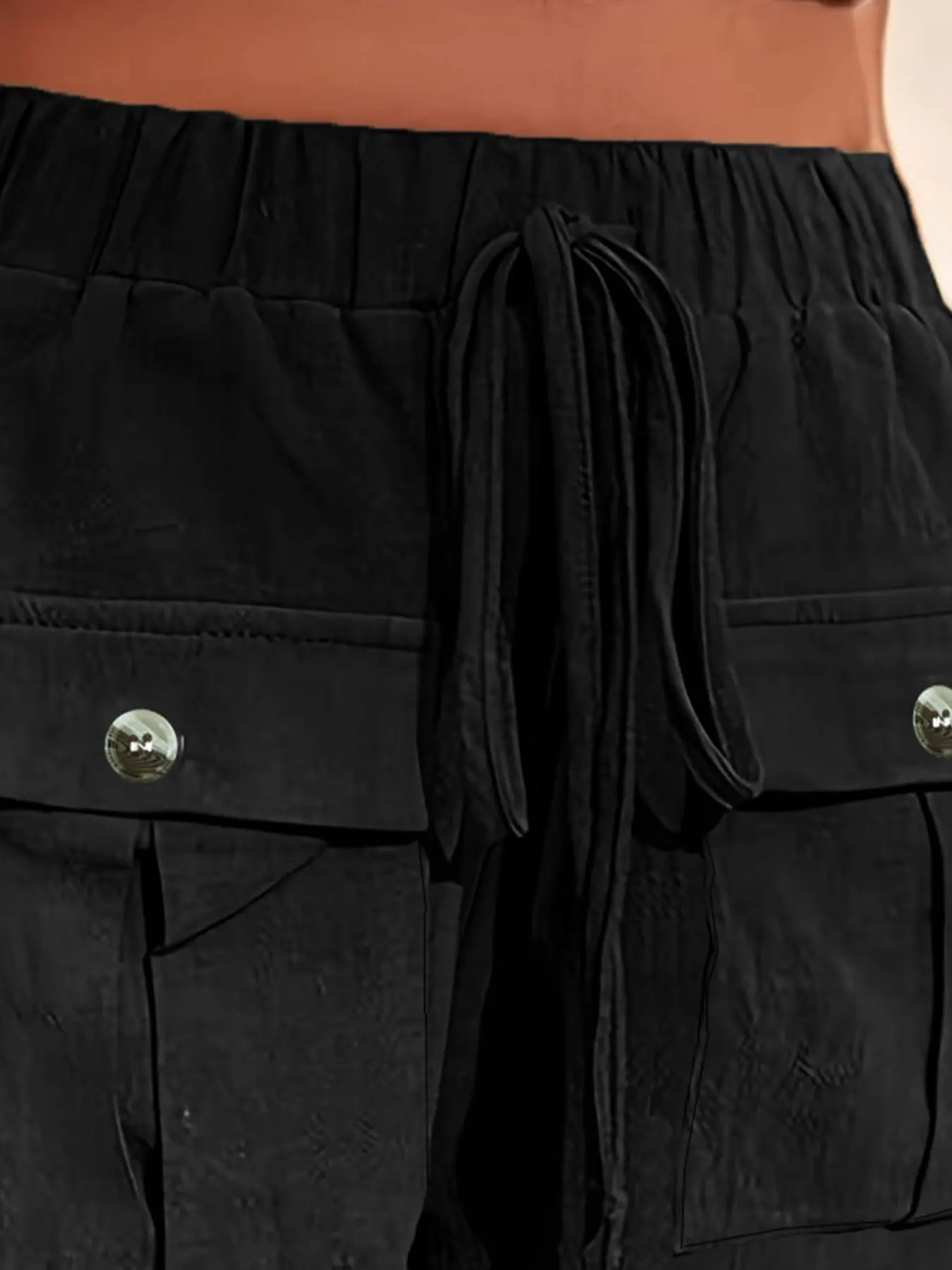 Short d'été décontracté pour femmes, grande taille, couleur unie, Non extensible, jambe droite, cordon de serrage, taille, tissu léger et respirant