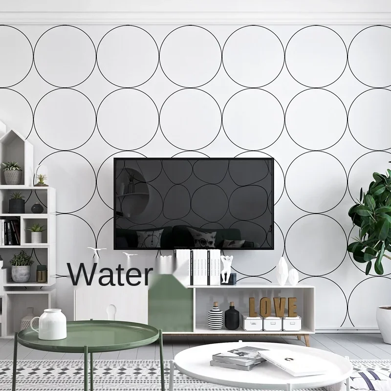 Nordic style wallpaper art geometry circular grid ins women's Harajuku style Japanese B & B room background wallpaper