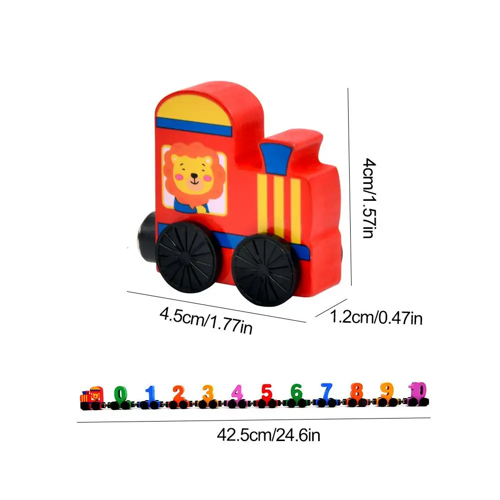 NEW Number Digital Magnetic Wooden Train Toys Colorful Building Blocks Educational Hand-eye Coordination Magnetic Digital Train