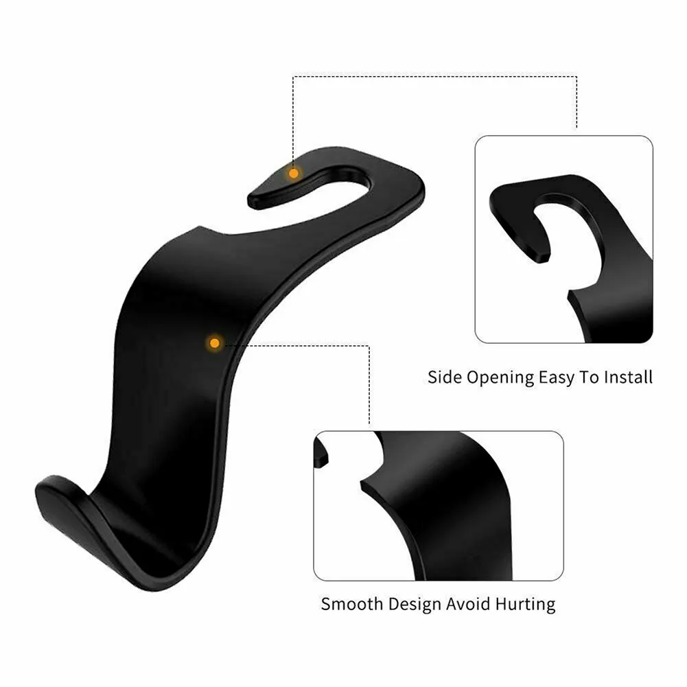 Dustproof Car Bag Hook Car Rear Back Seat Hooks Car Seat Hooks Seat Space Saving Tool Waterproof Accessory Black