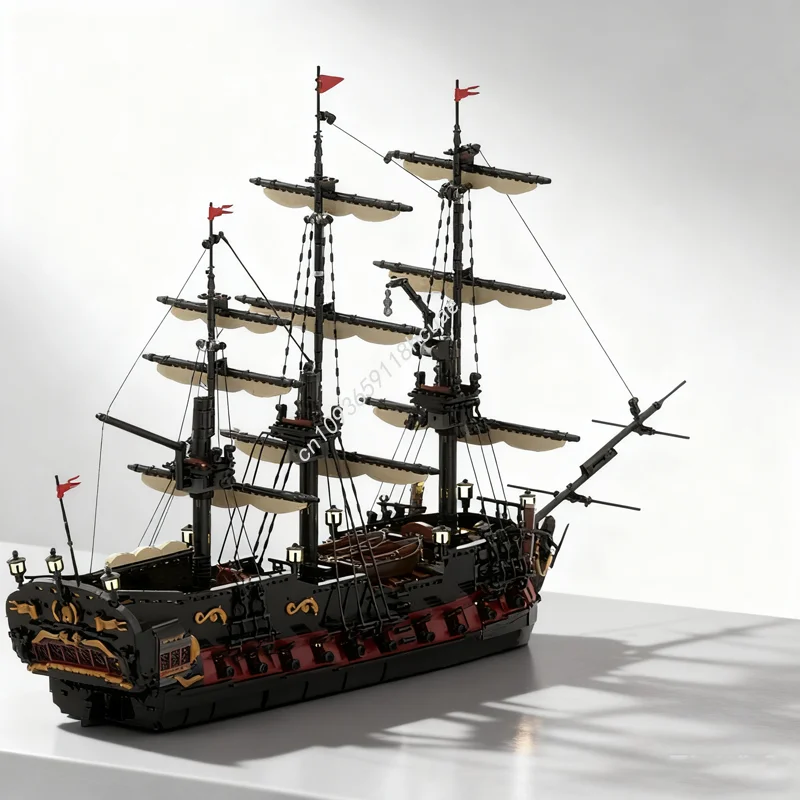 

3794 шт. MOC красный рыцарь пиратский корабль пиратская модель здания Рождественский подарок блоки игрушка архитектура DIY творческая идея кирпич