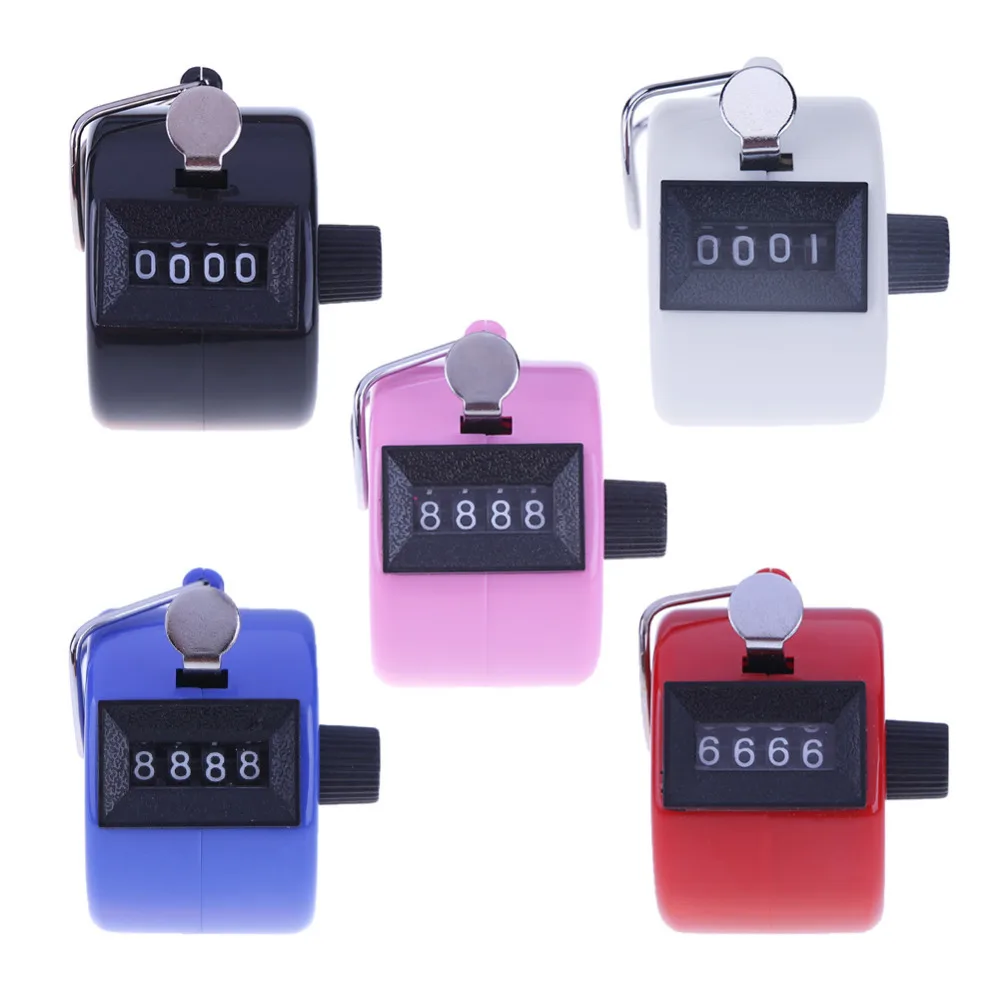 

4 Digit Number Mini Hand Held Tally Counter Digital Golf Clicker Timer Manual Training Counting Max. 9999 Counter Key Ring Tool