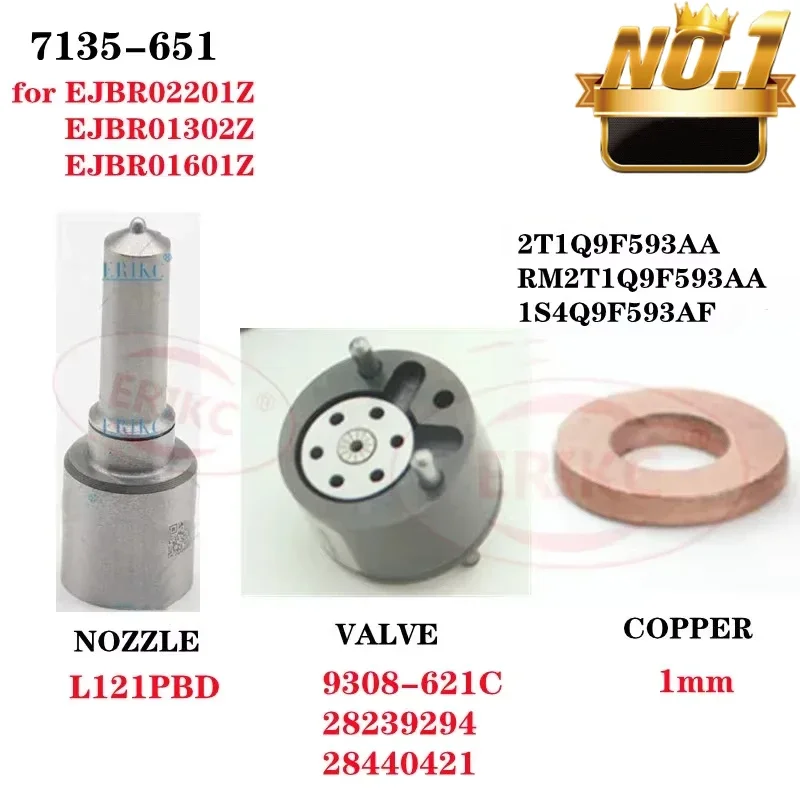 ERIKC Repair Kit 7135-651 Nozzle L121PBD Valve 9308-621C for EJBR02201Z EJBR01302Z EJBR01601Z 1S4Q9F593AF