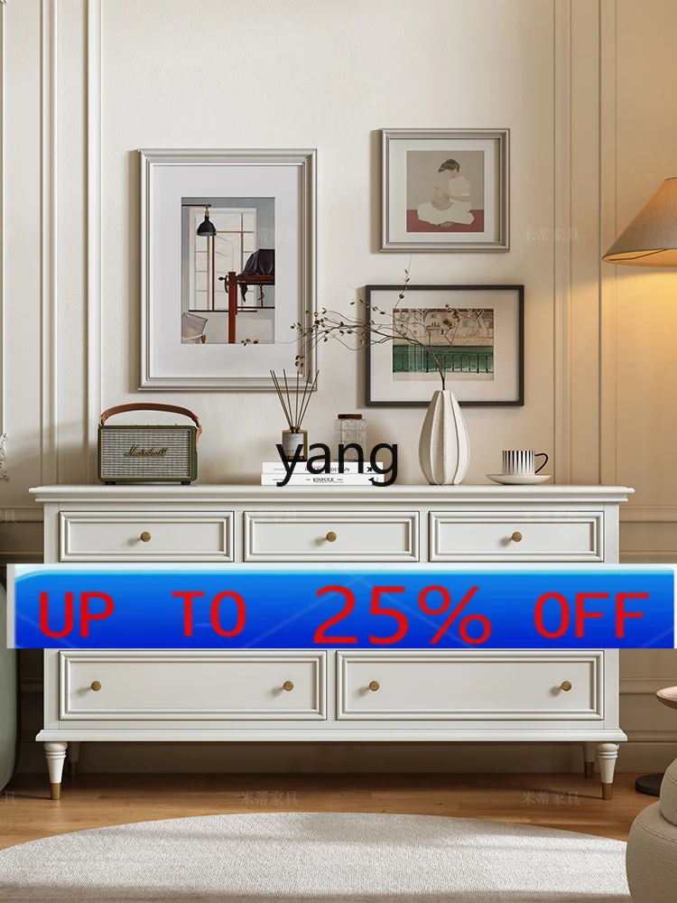 

LMM French solid wood seven-chest cabinet bedroom dresser integrated white storage cabinet