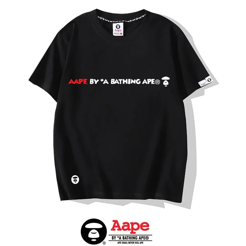 2024 Summer Aape Latest  Trend Brand Hip Hop Printed Cotton T-Shirt Rapper West Coast Hip Hop Rock Tee