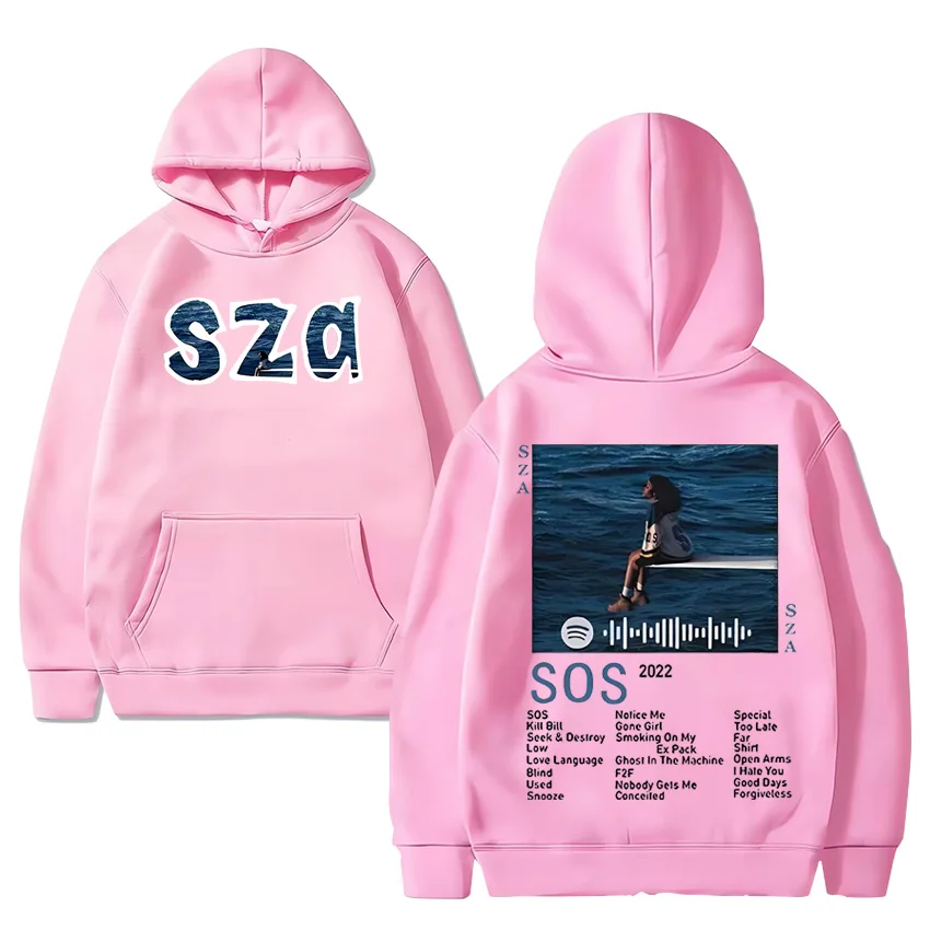 SZA Fashion Graphics Hoodie Men Women ' s Vintage Oversized Pullover streetwear Long sleeve Unisex Fleece Hooded Sweatshirt