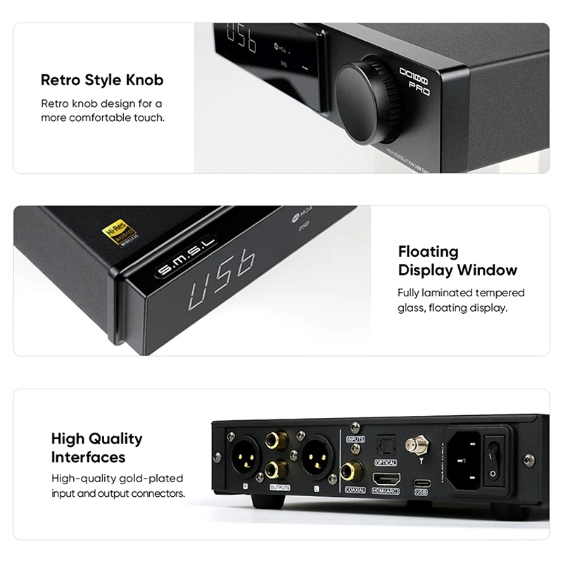 SMSL DO100 Pro Hi-Res MQA DAC Dual ES9039Q2M Decoder Bluetooth5.1 DSD512 OPA1612 HDMI-ARC High End Digital for PS5 Pro - Image 4