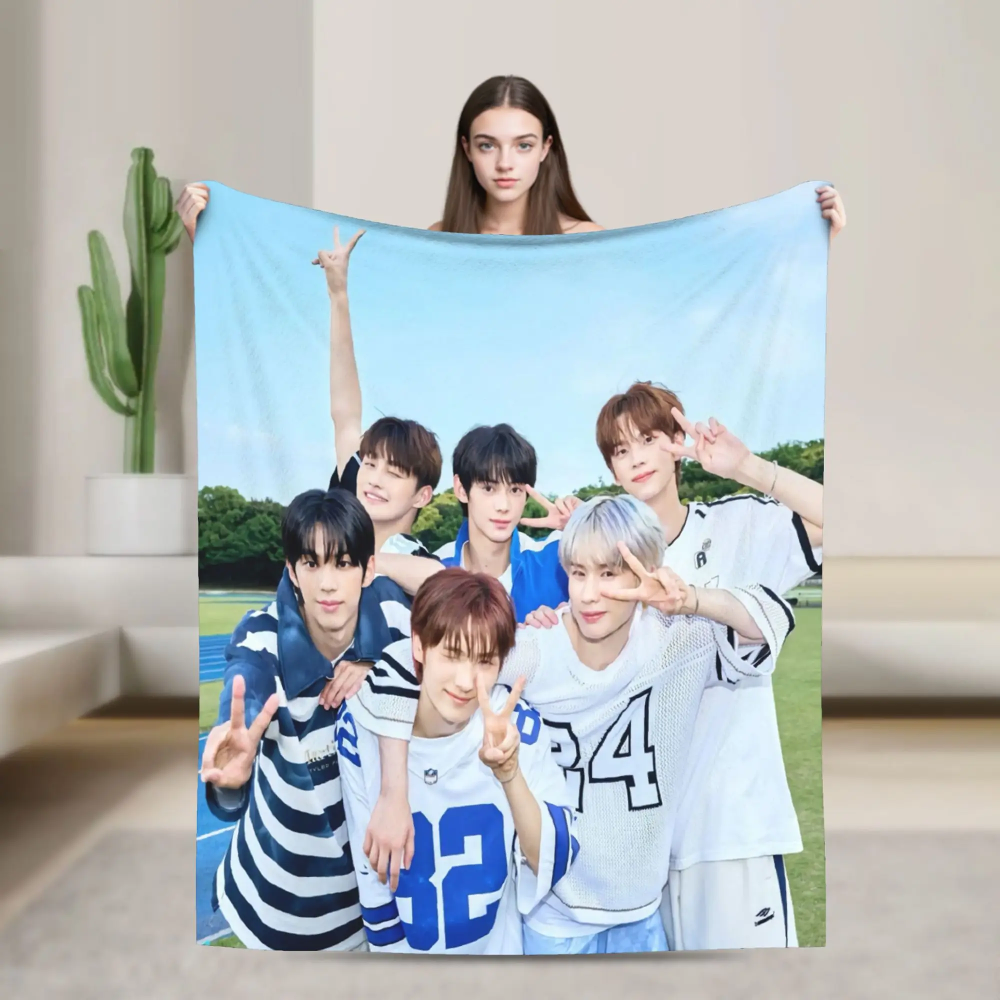 TWS Boy Group Plush Blanket Girls Boys  Flannel Throw Blanket For Living Room Warm Custom DIY Quality Bedspread Gift Idea