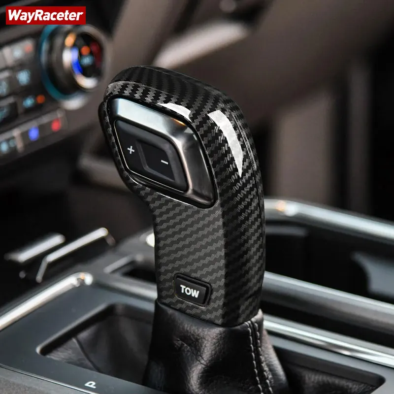 Carbon Fiber ABS LHD Gear Shift Knob Cover For Ford F150 13th Gen F-150 2015 2016 2017 2018 2019 2020 Raptor Accessories