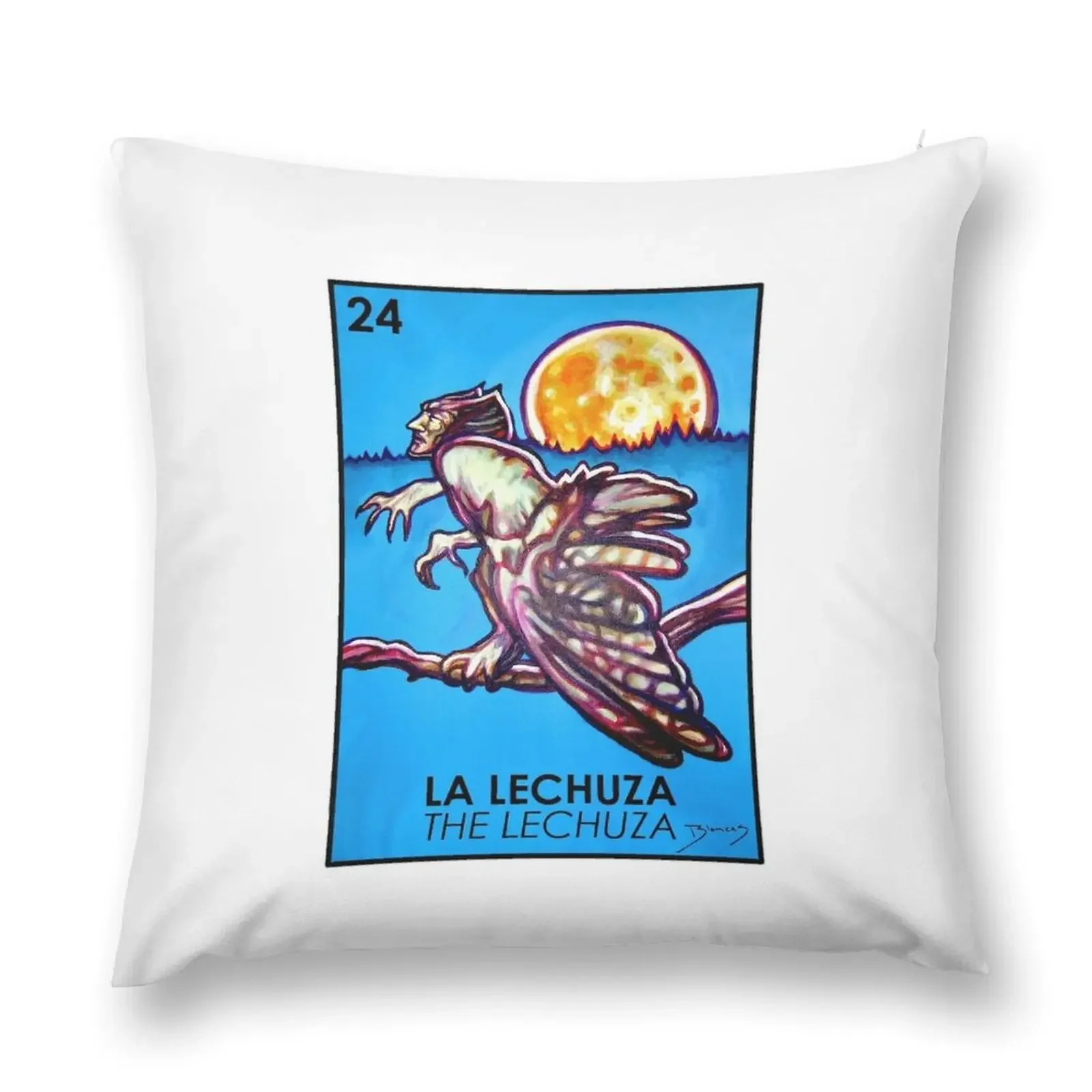 La Lechuza - The Lechuza Loteria Throw Pillow Couch Cushions Sofa Cover pillow