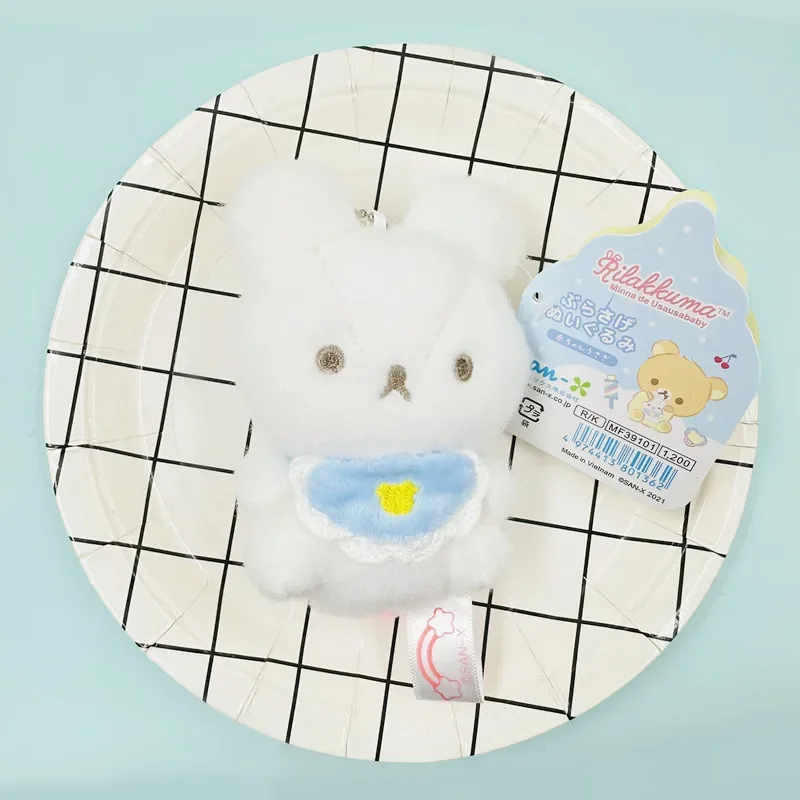 Rilakkuma kawaii bonito usausababy coelho chaveiro de pelúcia eua eua bebê chaveiros anime chaveiro meninas brinquedos pequeno presente